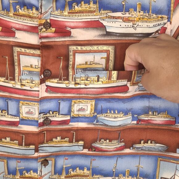 Reyn Spooner Shirt Mens Large Ships American Classics Egyptian Cotton Hawaiian - Picture 6 of 13